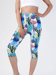 Floral Print Skinny Leggings High Waist Yoga Leggings