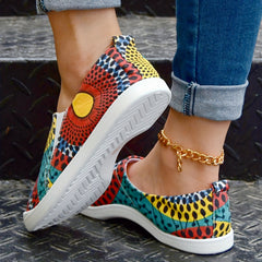 Floral Pattern Flat Shoes Women's Lightweight Casual Shoes