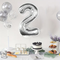 1pc Giant Number Balloon + Ribbon Set