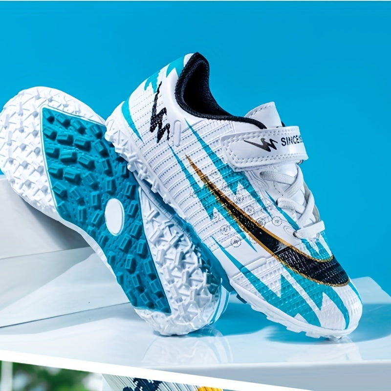 Boy's Hook And Loop Turf Soccer Cleats - Anti skid TF Football Boots