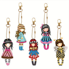 Girl Keychain Cartoon Animal Diamond Mosaic Backpack Pendant Kit