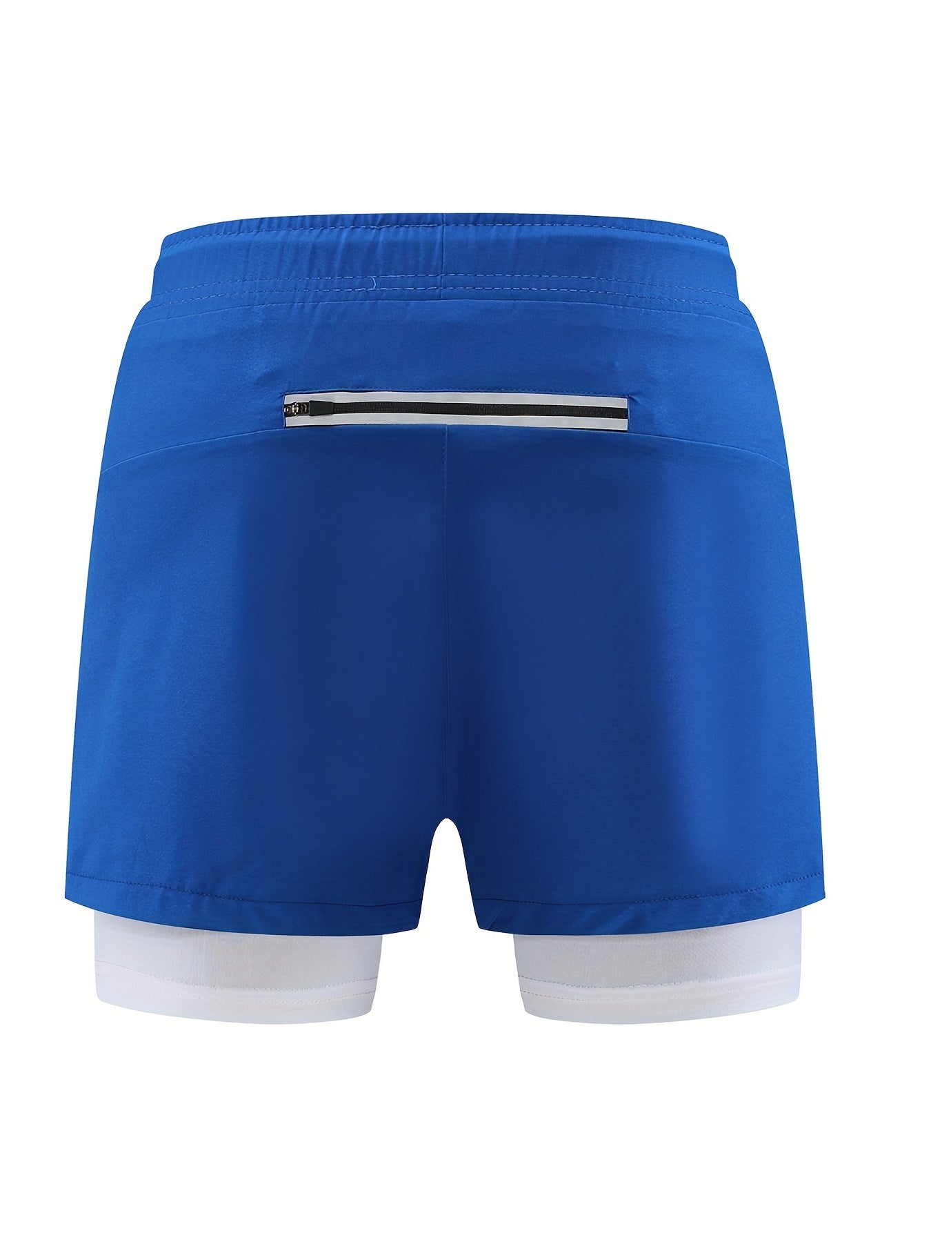 Double Layer Sports Shorts With Side Zipper Pocket