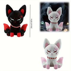 Nine Tailed Fox Plush Toy Soft Stuffed Animal Red Striped Tails Halloween Gift