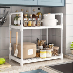 2 Layer Kitchen Storage Rack - Space Saving Countertop Organizer
