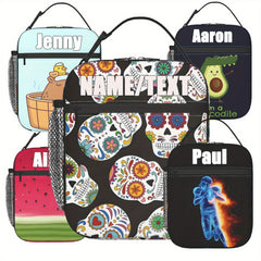 Personalized Sugar Skull Lunch Bag Insulated Leakproof Thermal High Capacity