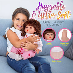 18 Inch Reborn Doll Realistic Lifelike Soft Doll, 360 Movable Arms and Legs