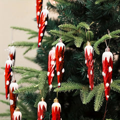 6pcs Spiral Thread Christmas Tree Decorations for Family Party