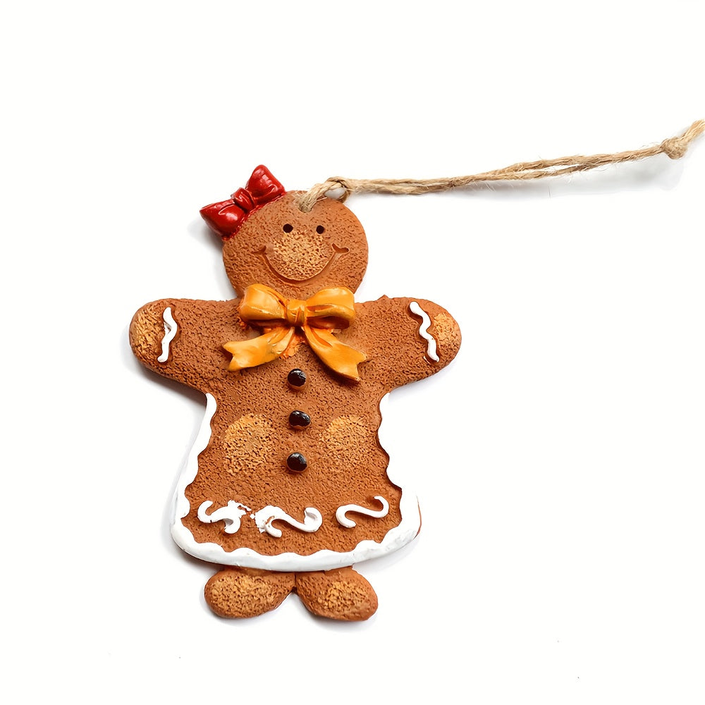Christmas Tree Gingerbread Man Pendant Resin Trinkets Hanging Ornaments