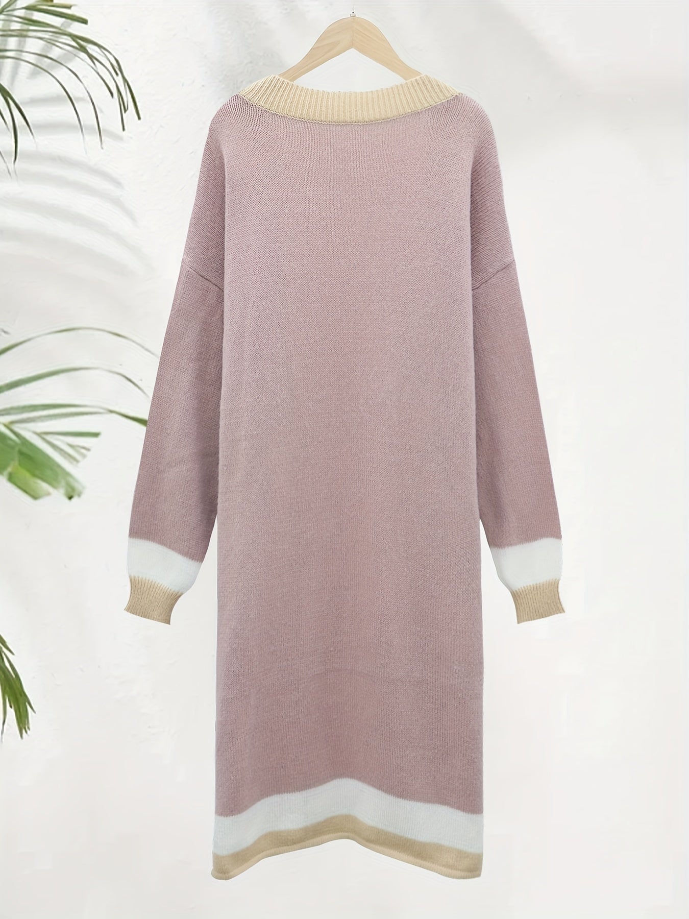 Colorblock Open Front Cardigan
