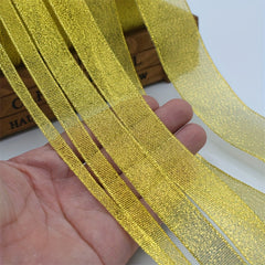 86 M Golden/Silvery Sparkling Ribbon Lace Wedding Decoration DIY Ribbon Bow