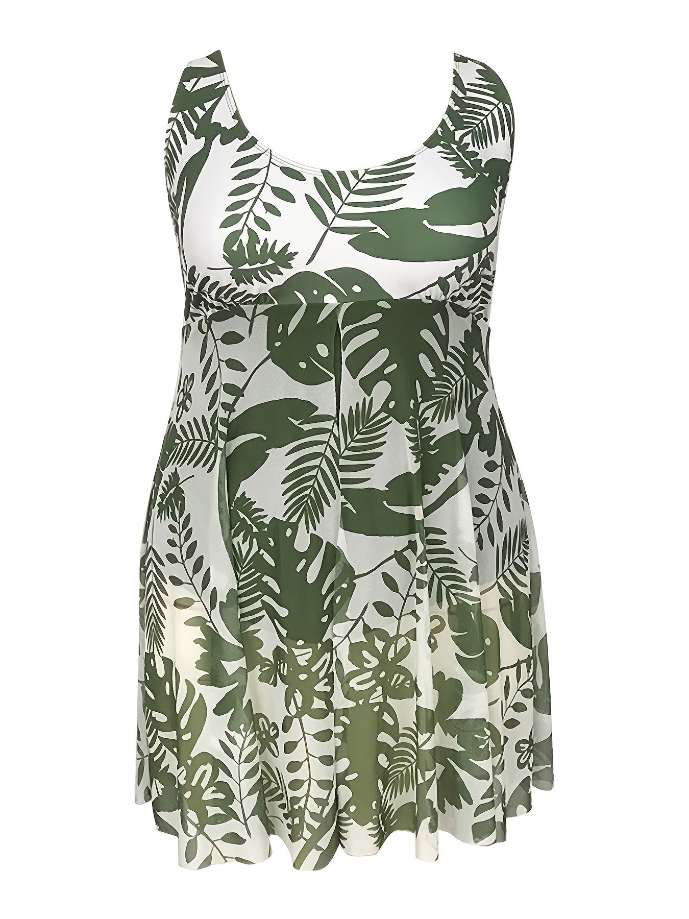 Floral Print One Piece Swim Dress Plus Size