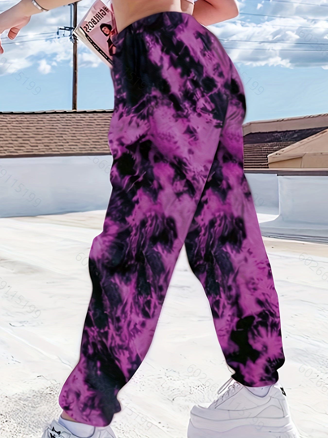 Tie Dye High Waist Harem Drawstring Pants
