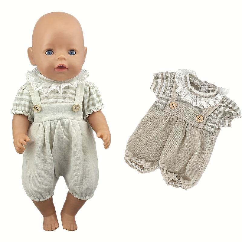 Pink Lace Trimmed Doll Clothes for 17" Dolls with Jumpsuit