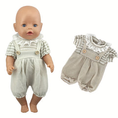 Pink Lace Trimmed Doll Clothes for 17" Dolls with Jumpsuit