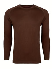 Men's Solid Crew Neck Active T-shirt For Summer