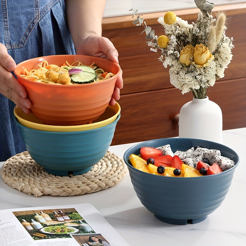 4PCS Plastic Cereal Bowls 30 Oz, Microwave/Dishwasher Safe Salad Soup Rame