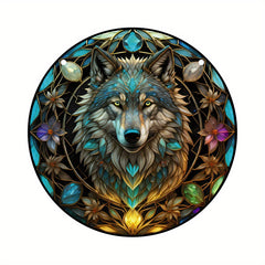 3D Wolf Stained Glass Window Hanging Art Pendant - Halloween Christmas Gift