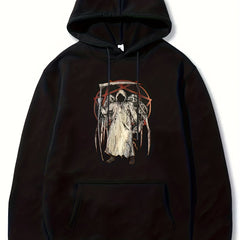 Angel Of Death Print Hoodie For Men Halloween Hooded Long Sleeve Top