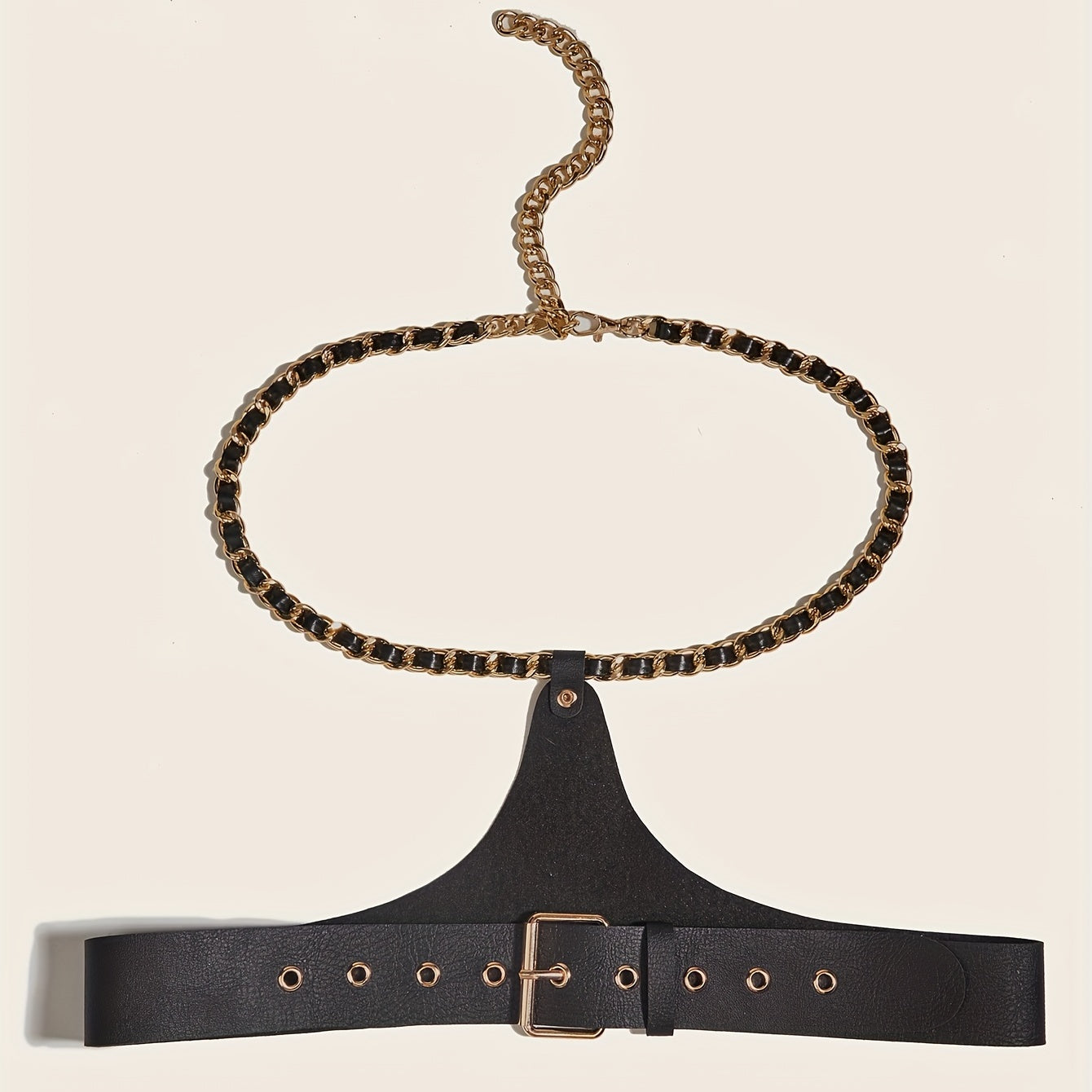 Punk Necklace Harness PU Belt Hip Hop Chain Waistband Chest Belt Suspenders