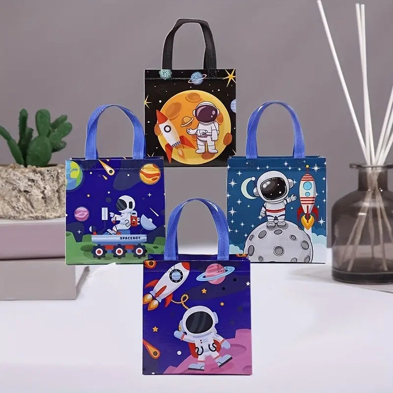 4pcs Reusable Non-woven Gift Bag Set - Astronauts Theme