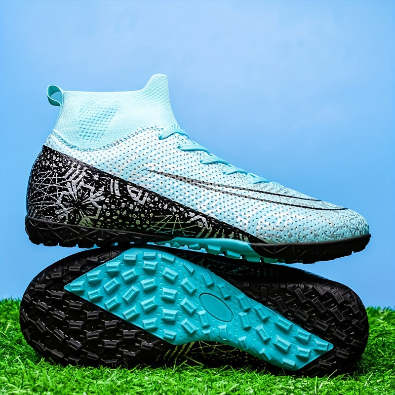 Men's High Top Turf Football Boots Outdoor Anti-skid TF Soccer Cleats