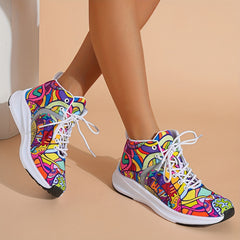 Luminous Graffiti Pattern Running Shoes Soft Thick Sole
