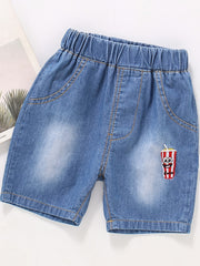 Boys Embroidered French Fries Ice Cream Shorts for Summer