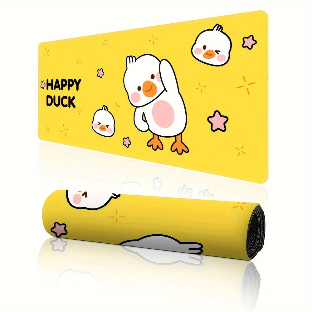Ducks Mouse Pad Yellow Background Non slip for Home And Office