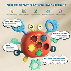 Montessori Crab Toy Toddler Sensory Travel Educational Learning Fine Motor Pull