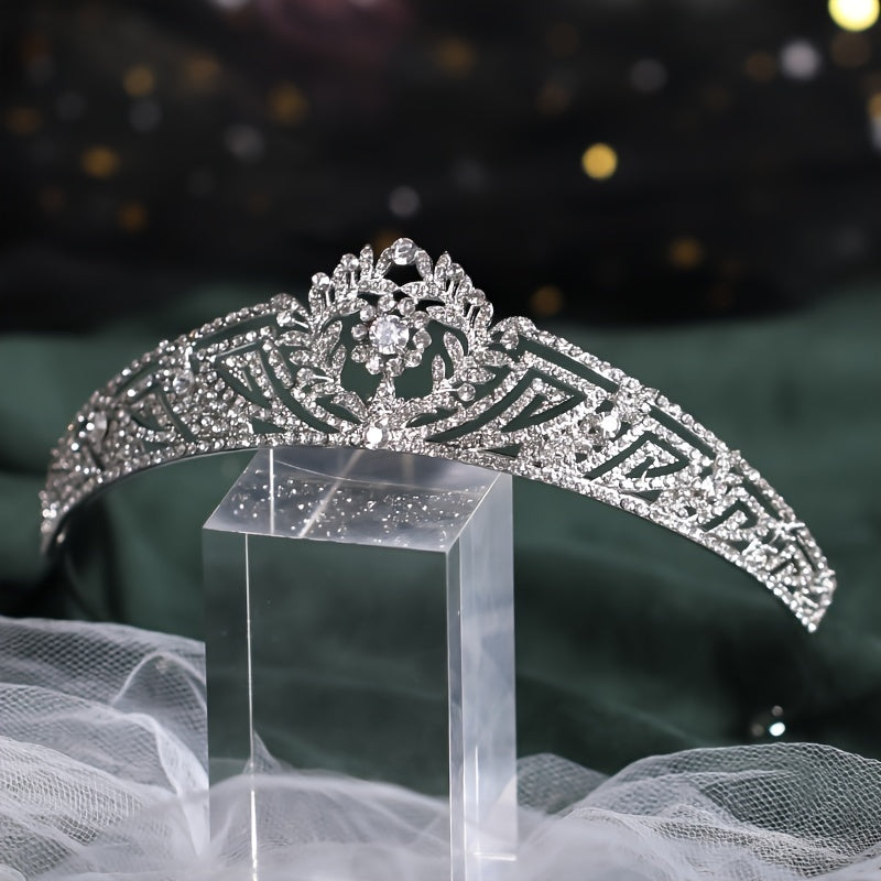 Royal Wedding Tiara Bridal Headpiece Zircon Plated Golden Gift