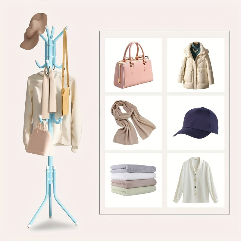 Pink Metal Clothes Stand Standing Rack For Shirts Hats Coats Bags Scarves