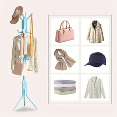 Pink Metal Clothes Stand Standing Rack For Shirts Hats Coats Bags Scarves