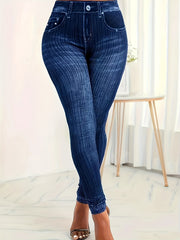Denim Print High Stretch Leggings