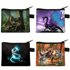 Dino Coin Purse Animal Zipper Storage Bag Kids Gift