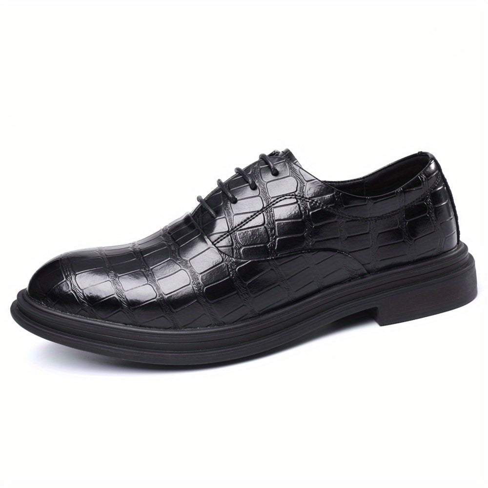 Men's Textured Oxford Shoes Lace up Front Dress Shoes For Men Business Formal