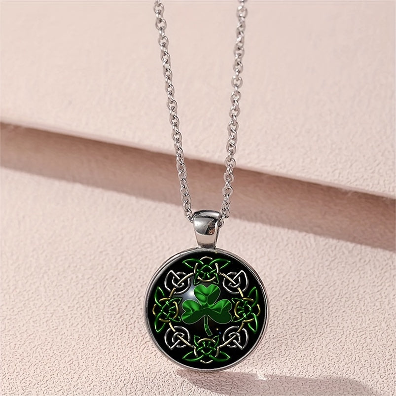 Celtic Lucky Clover Pendant Necklace Tibetan Silver Chain Gift