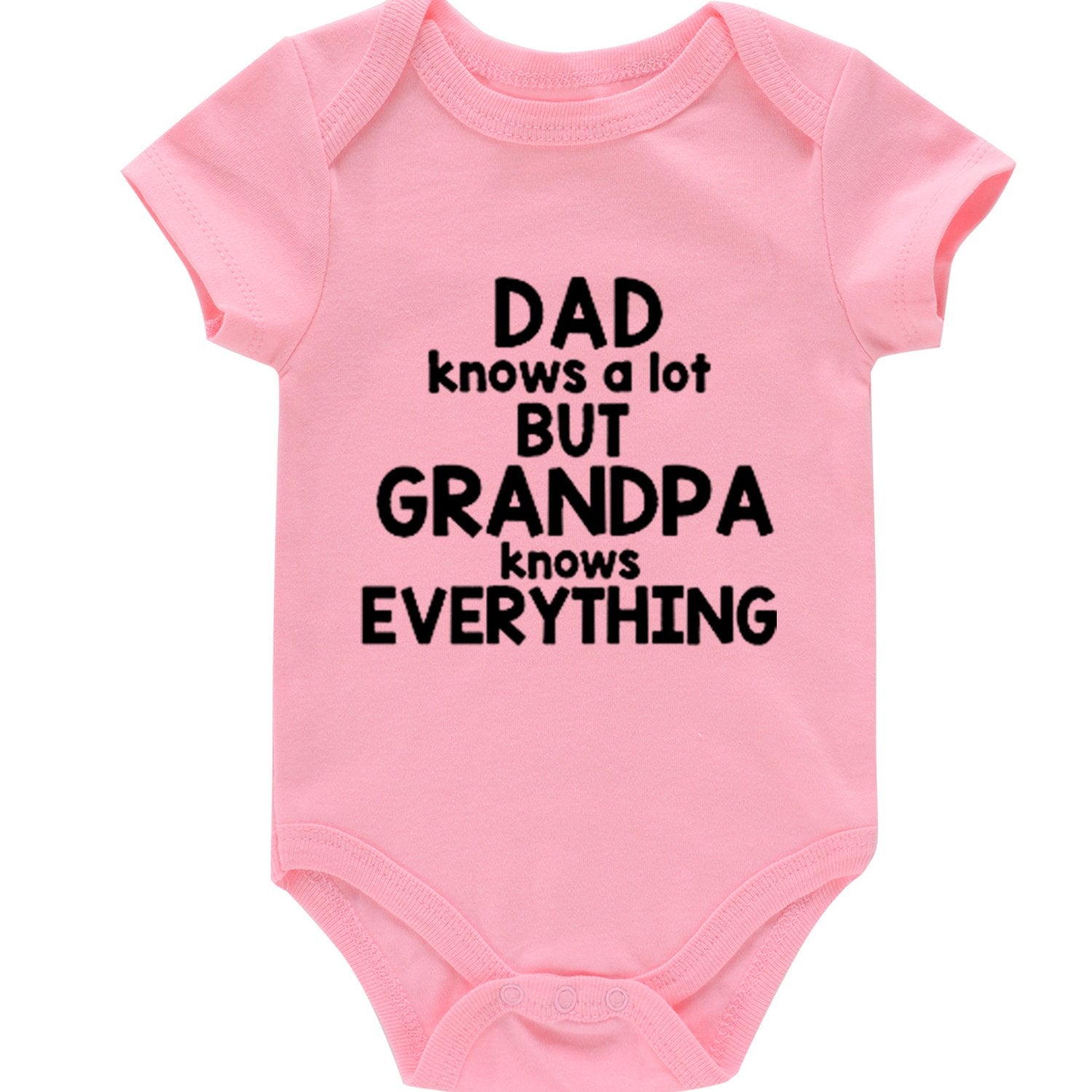 Newborn Short Sleeve Romper GRANDPA KNOWS EVERYTHING Graphic Cotton Bodysuit