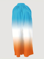 Plus Ombre Print Halter Neck Wide Leg Jumpsuit