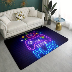 Neon Video Game Floor Mat - Large Area Rug for Gamer Carpet Living Room Bedroom