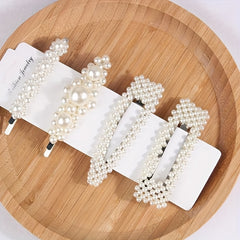 Elegant Pearl Barrette Hair Clip for Women
