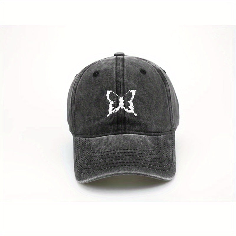 Unisex Butterfly Embroidered Baseball Cap for Outdoor Sport