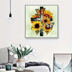 Sunflower & Butterfly Diamond Painting Kit DIY 5D Home Wall Decor Gift