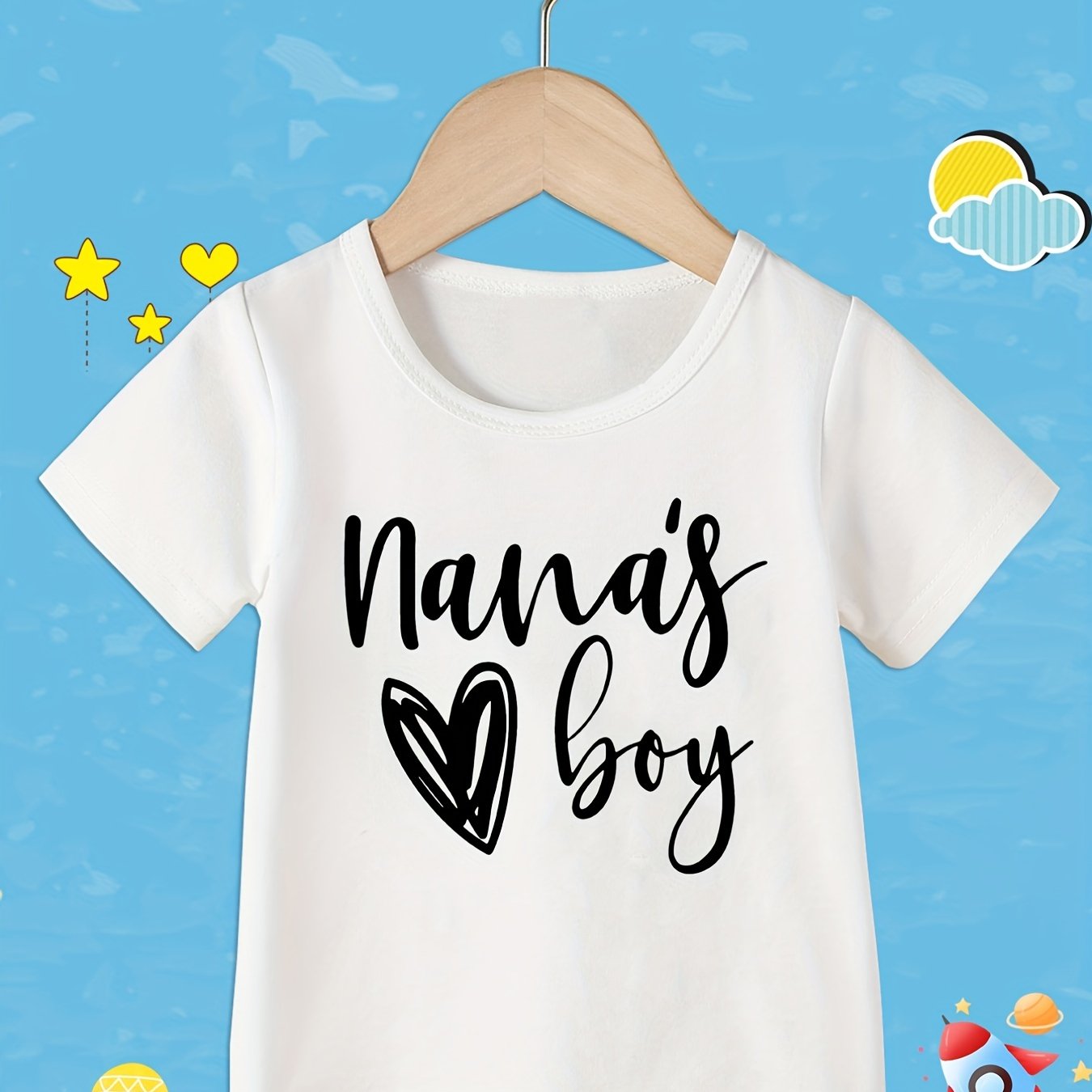Toddler Boys T Shirts Slogan NANA S BOY Print Casual Novelty Tees