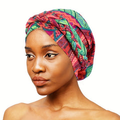 Boho Print Braid Turban Cap Women Stretch Hijab Headwrap