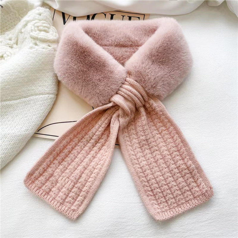 Women's Winter Plush Knitted Scarf Warm Collar