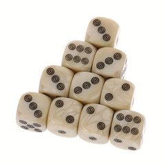 10Pcs 16mm Acrylic Ivory Dice D6 for Party Board Game