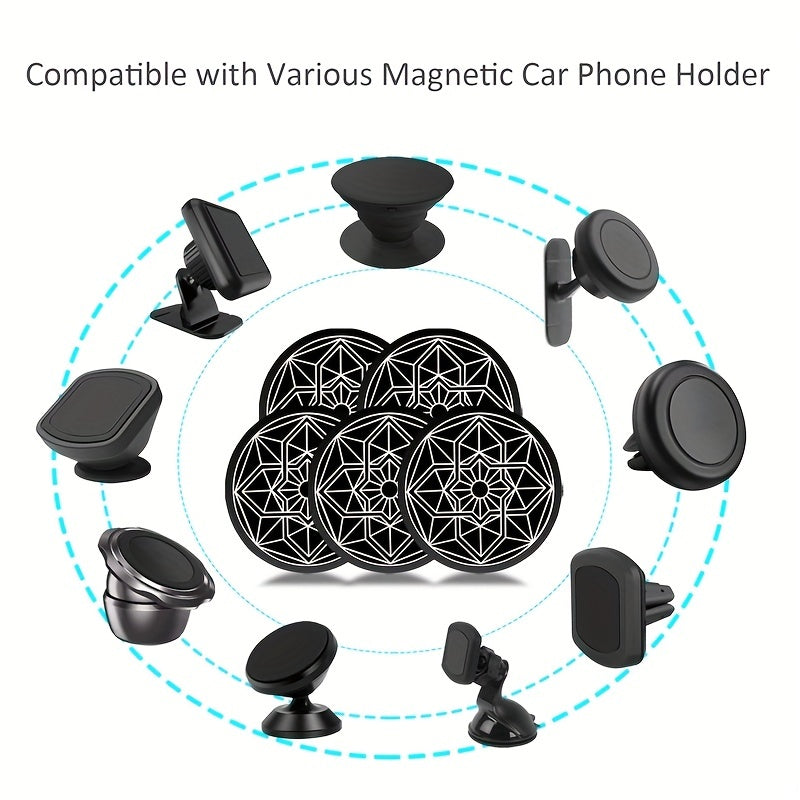 Metal Plate 5 Pack for Magnetic Cell Phone Car Mount GPS Holder