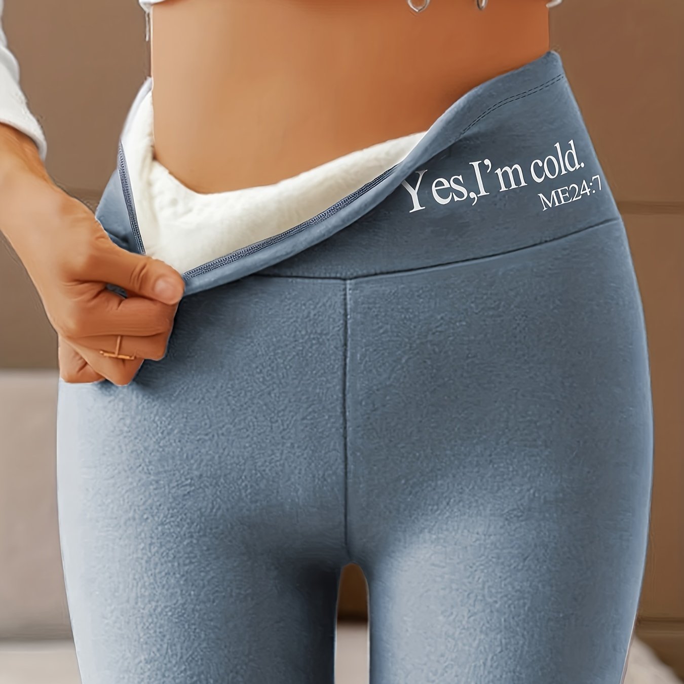 Sports Leggings Women's Plus Slogan Print Tummy Control