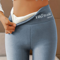 Sports Leggings Women's Plus Slogan Print Tummy Control