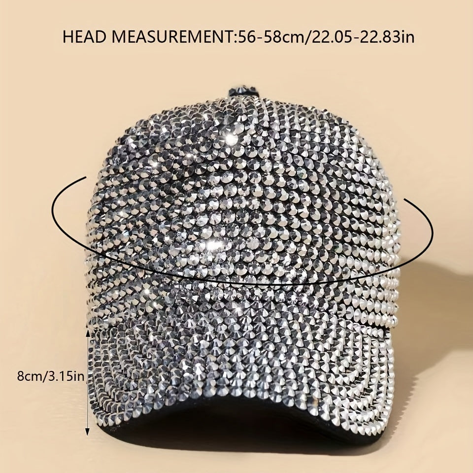 Rhinestone Baseball Cap Adjustable Sports Hat Sunscreen Golf Cap